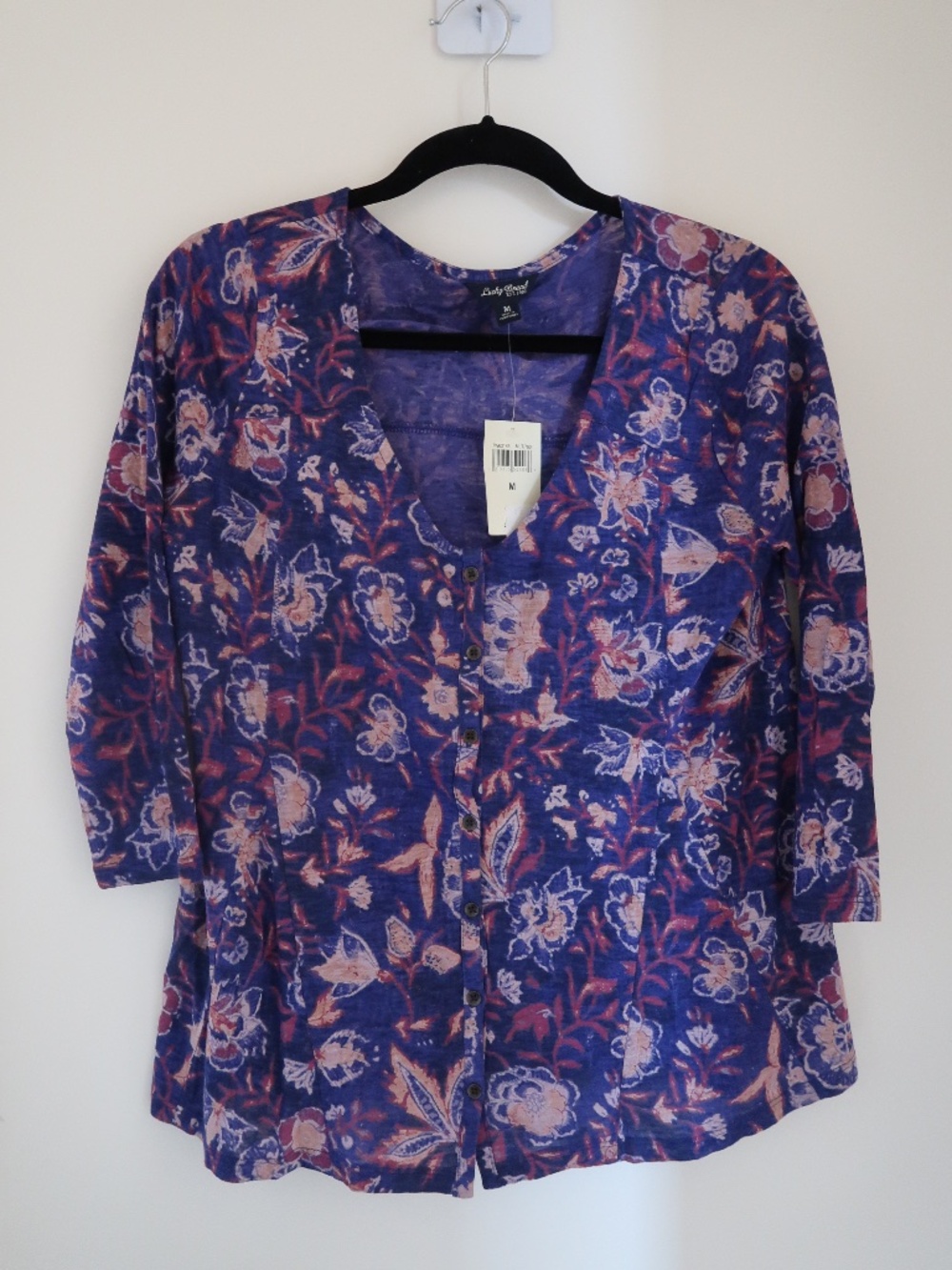 Lucky Brand Women's Paisley Floral Tunic Blouse Top M